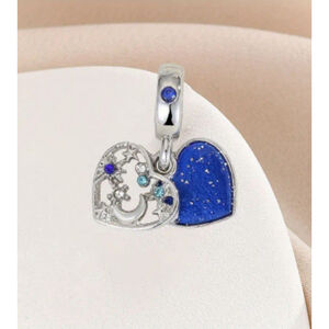 Women's Charm Blue Silver 0.78in/2cm